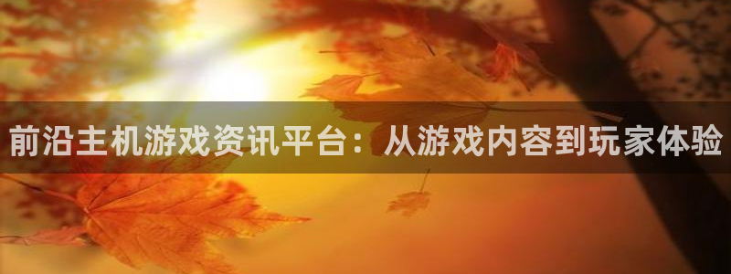 长征娱乐集团：前沿主机游戏资讯平台：从游戏内容到玩家体验